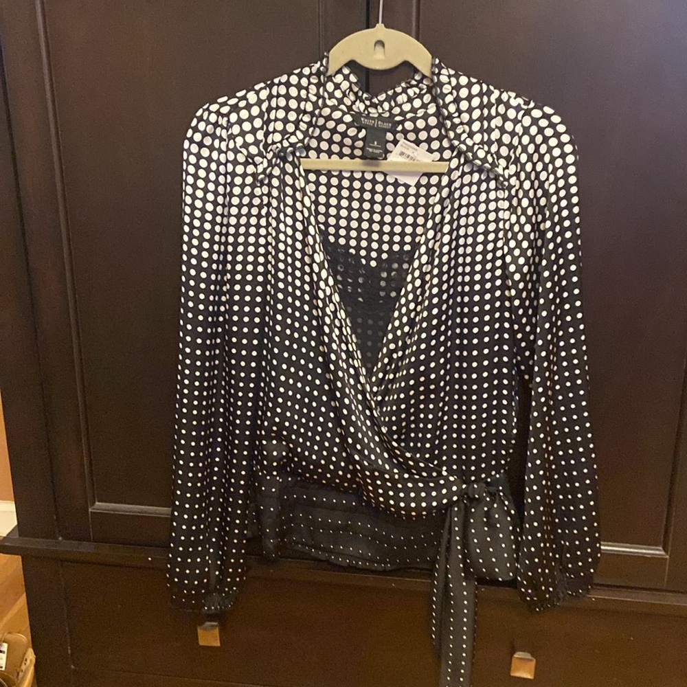 Black and White Polka Dot Women's Top